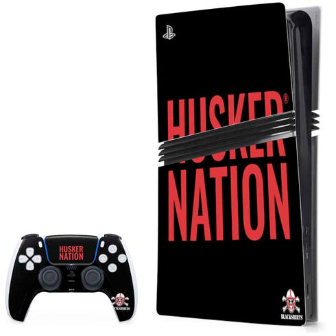 University of Nebraska Husker Nation PS5 Pro Bundle Skin